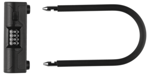 U-lukko pyörään, koodi ja teline, musta, 12 mm 24 cm