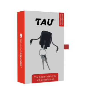 Rolling Square Tau powerbank, nyckelring, 1400 mAh