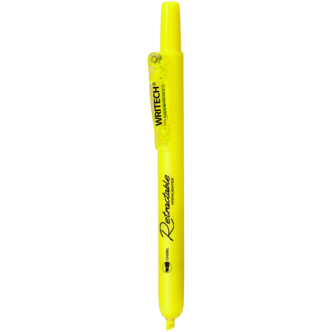 Writech överstrykningspenna infällbar spets 4 mm gul