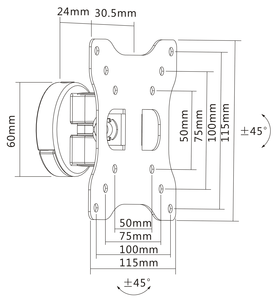 Väggfäste för tv eller skärm 9 - 32 tum VESA-standard