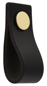 Läderknopp Ari svart, 65 mm

