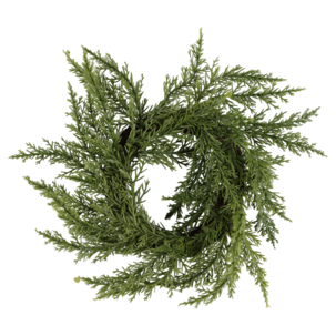 Lysmansjett til kubbelys, minikrans med einer, 27 cm