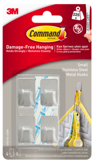 Command självhäftande krokar small, 4-pack