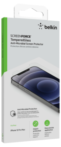 Näytönsuoja iPhone 12 Pro Max, Belkin Tempered Glass Anti-Microbial
