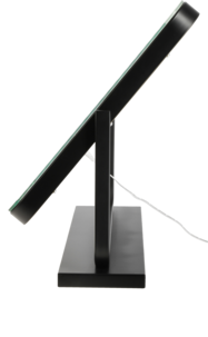 Sminkespeil med LED-belysning, svart, 52 x 44 cm