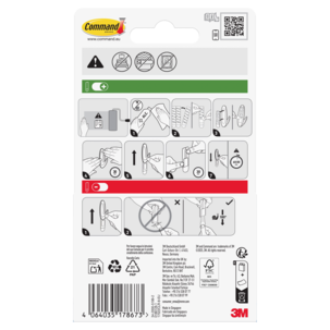 Command självhäftande strips S, transparent, 225 gram, 8-p