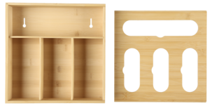 Poseoppbevaring i bambus, 30 x 30 x 6,5 cm