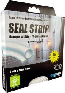 Tätningslist Omega-profil vit, 1-7 mm, Stokvis Tapes