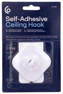 Självhäftande takkrok, maxbelastning 0,8 kg