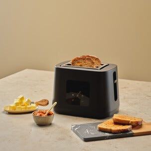 Brødrister 2 skiver digitalt display svart