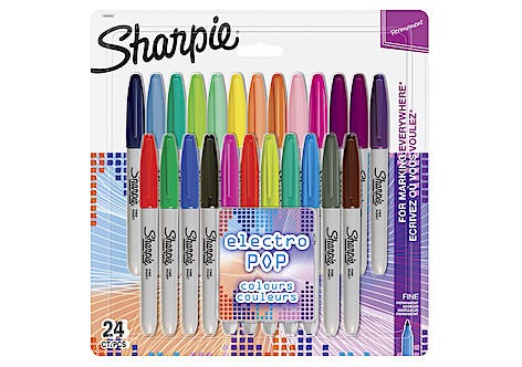 Tuschpennor Sharpie Electro Pop, 24-pack