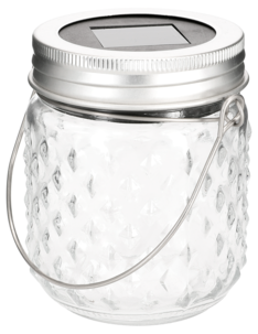 Liten ljuslykta solcell glas hängande, 8 cm