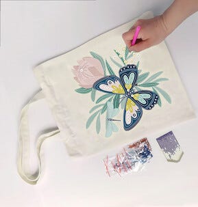 Diamond Painting Bag Butterfly DIY tygpåse