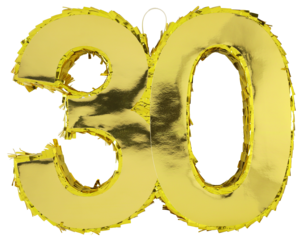 Gyllen piñata med tall