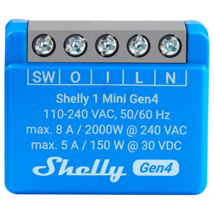 Shelly 1 Mini Gen4 smart wifi-relé med Matter