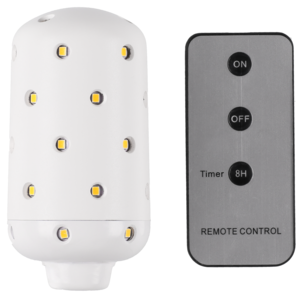 Oppladbar LED-pære med fjernkontroll