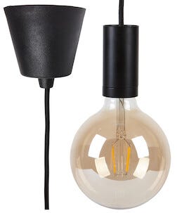 Lamphållare med tygklädd sladd E27