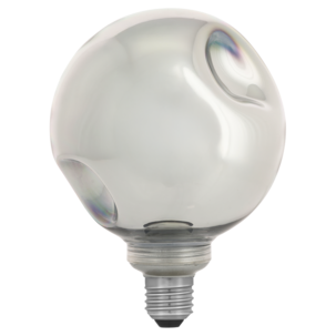 LED dekorpære E27 2 W dimbar sølv metallic, 125 mm