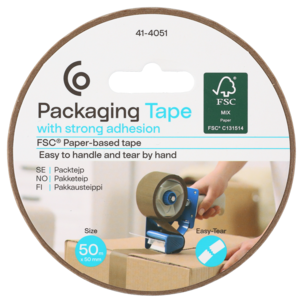 Pakketape FSC brun, 50 mm x 50 m