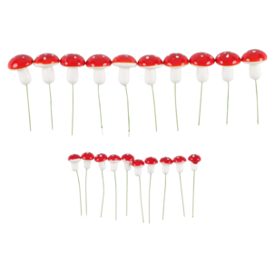 Juldekoration svampar på tråd röd/vit 20-pack