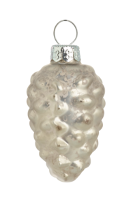 6 antiksilverfärgade julkulor