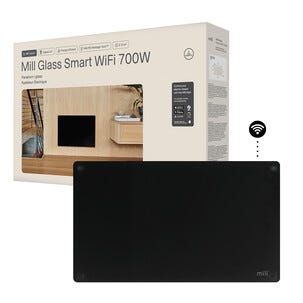 Mill Glass Smart WiFi element Gen. 4, svart, 700 W