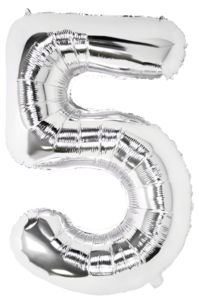 Stor sifferballong silver 82 cm, 0-9, 1-pack
