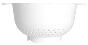 Stort dørslag i plast, hvitt, 24,5 cm