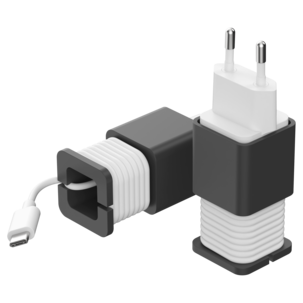 USB-C PD Laturi, jossa johto ja pidike, 1 m, 20 W