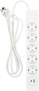Celia Jatkojohto, 5-osainen, USB-A / USB-C, virtakytkin, 2 m