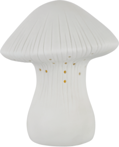 Dekorasjonssopp keramikk med LED-lys og timer, 14,8 cm