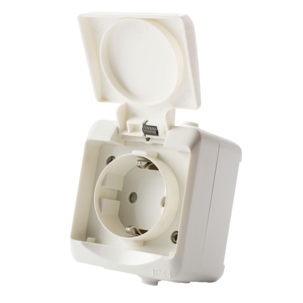 Cotech 1-osainen pinta-asennettava pistorasia ulos IP44