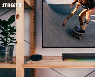 Streetz SB100 lydplanke med Bluetooth og RGB, oppladbar