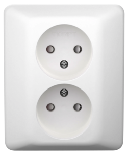 ELKO RS dobbel innfelt stikkontkakt Nordic renhvit