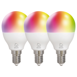 Deltaco smart LED-illumpære E14 RGB wifi 5 W, 3-pakning