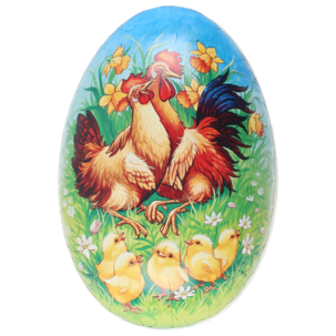 Påskägg papper, med klassiska påskmotiv, 15 cm