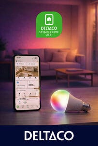 Deltaco Smart Home RGB LED-pære E27 wifi, 9 W, 3-pakning