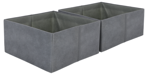 Förvaringslåda grå, vikbar, 2-pack