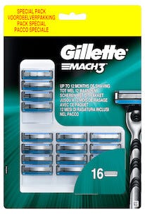 Partaterä Gillette Mach3 16 kpl