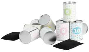 Kasta ner burkar, klassiskt tivolispel, 4 +