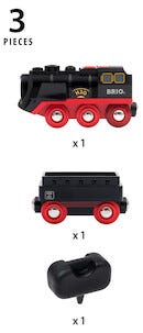 Brio batteridrivet tåg med ånga 33884, från 3 år