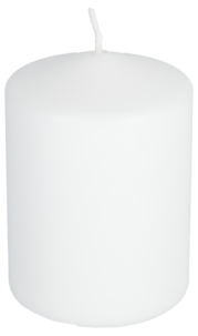 Blockljus i stearin, 6,7 cm i diameter, vitt