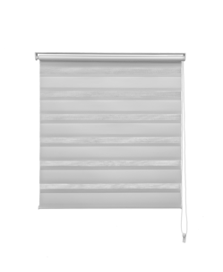 Rullgardin Dag & Natt, skruvfri med kulkedja, vit