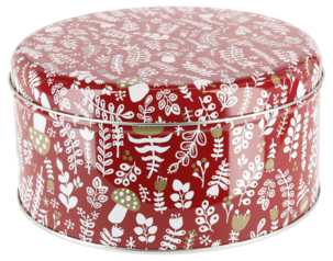 Kakeboks med lokk, jul, 2 stk.