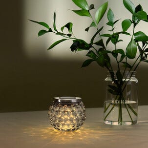 Ljuslykta solcell glas, liten, 11 x 10 cm