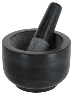 Mortteli marmori, musta, 12 x 8 cm