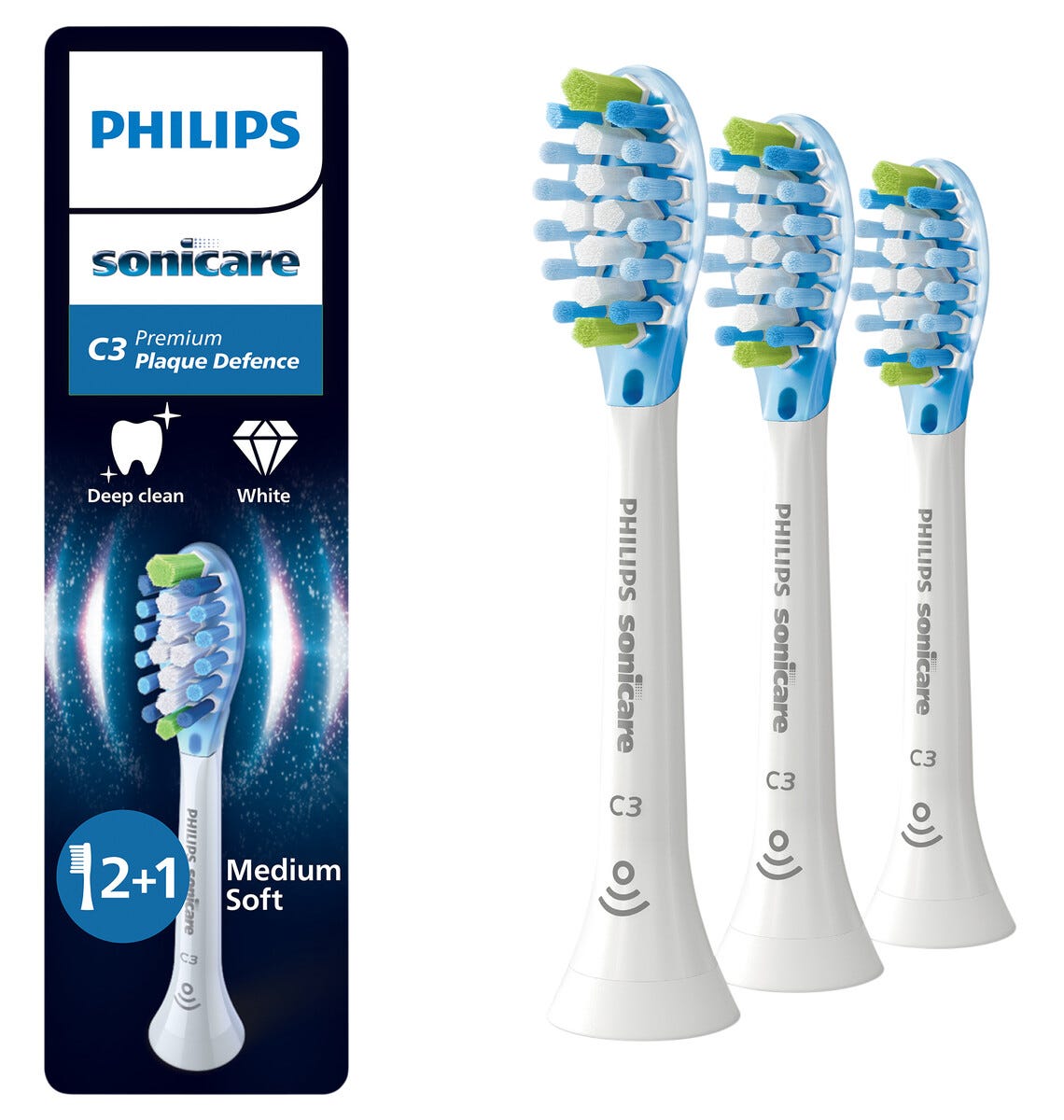 Philips Sonicare C3 Premium Plaque Defence, 3-pack