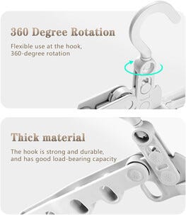 Vikbar klädhängare, hopfällbar resegalge, vit