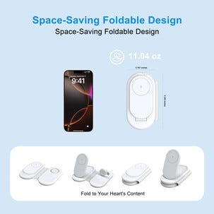 Trådlös laddare 3-i-1 Qi2 magnetisk, Apple och Android