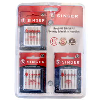 Singer symaskinsnålar, jeans och universal, 20-pack